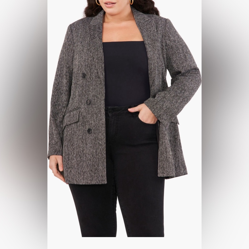 Herringbone Double Breasted Blazer - image 1